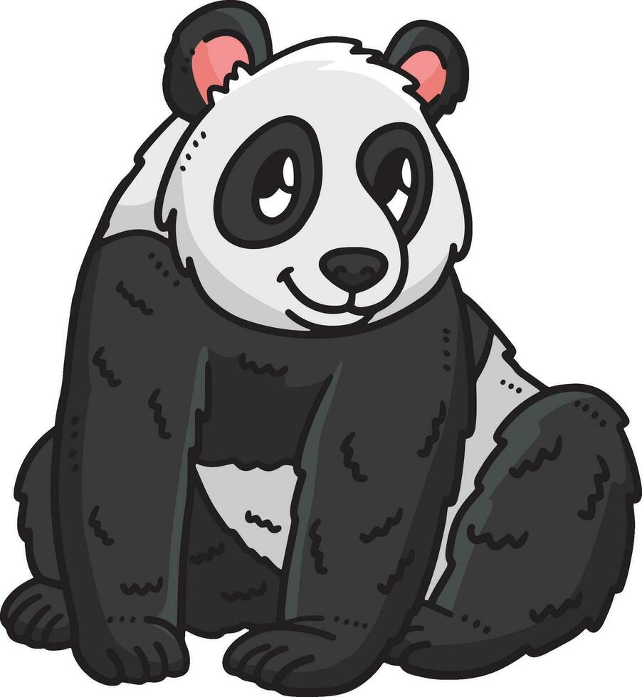 Baby Panda Cartoon Colored Clipart Illustration vector