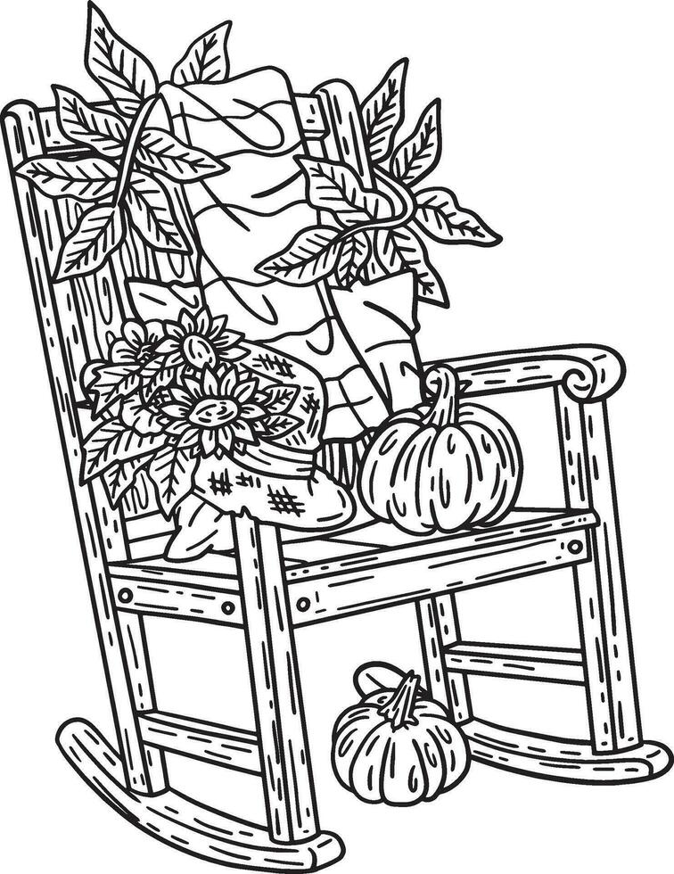 Thanksgiving Chair in Porch Isolated Adults vector