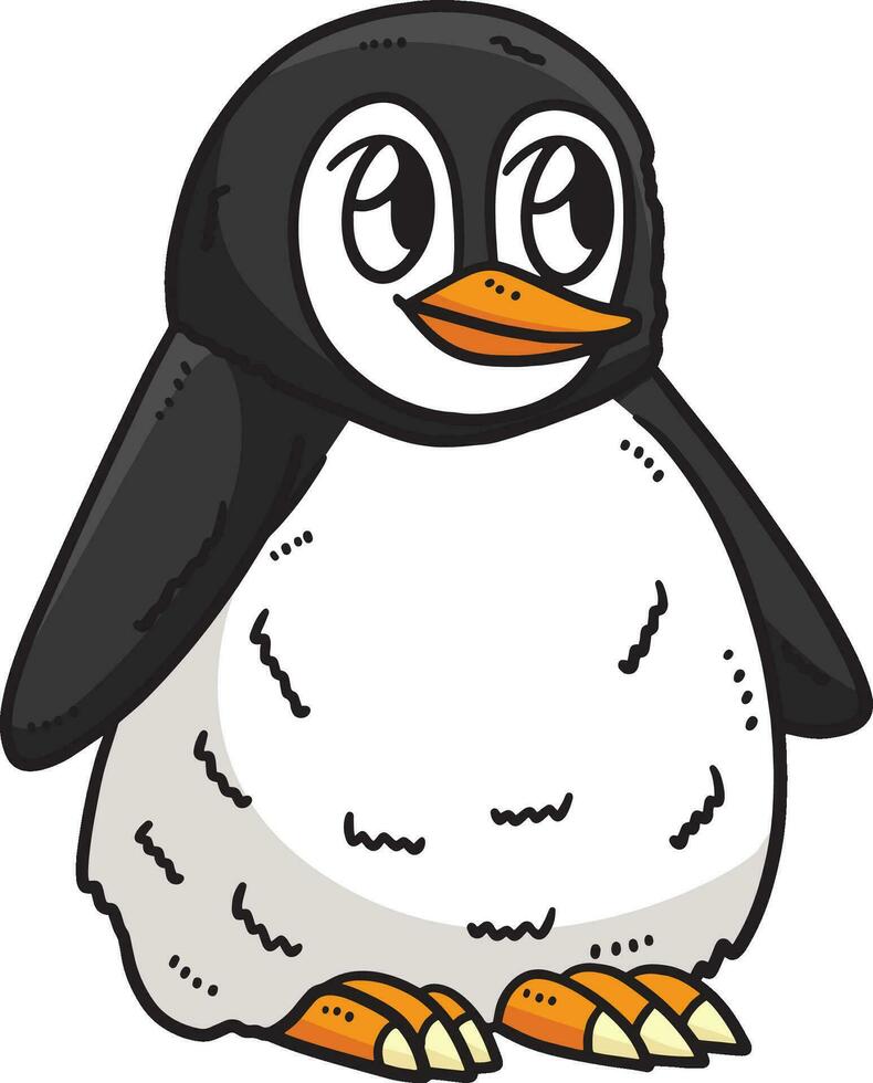 Baby Penguin Cartoon Colored Clipart Illustration vector