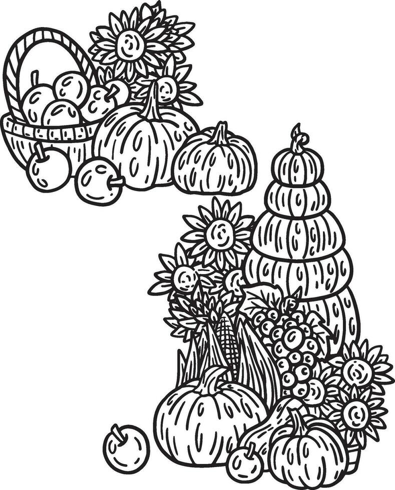 Thanksgiving Autumn Harvest Isolated Adults vector