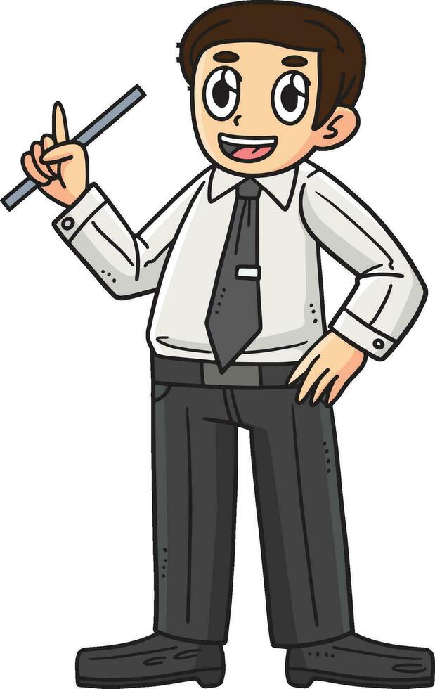 Back To School Male Teacher Cartoon Clipart vector