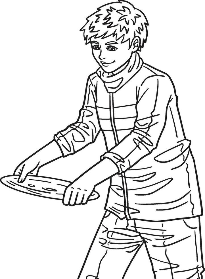 Thanksgiving Boy Setting Table Isolated Adults 26492974 Vector Art at