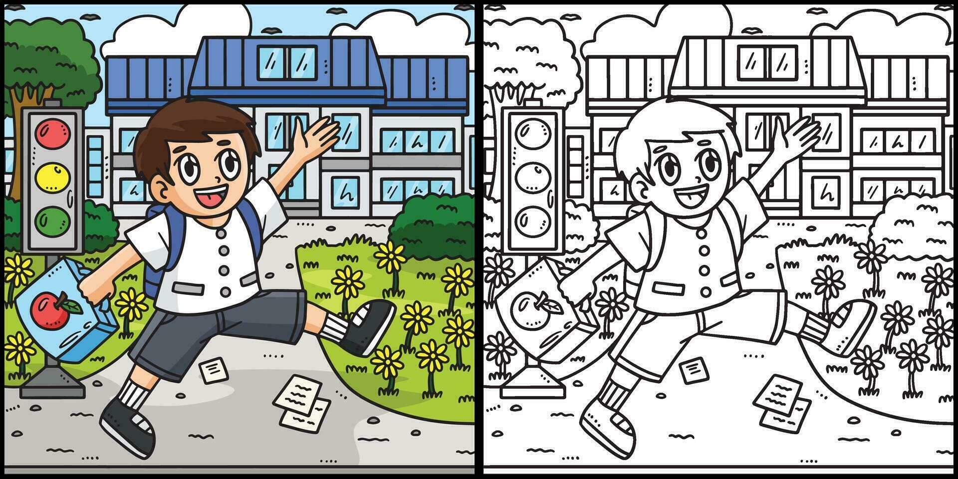 Back To School Student going School Illustration vector