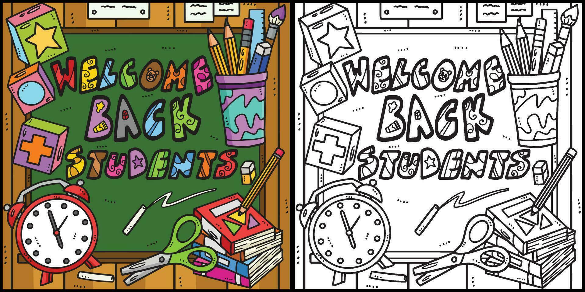 Back To School Welcome Back Students Illustration vector