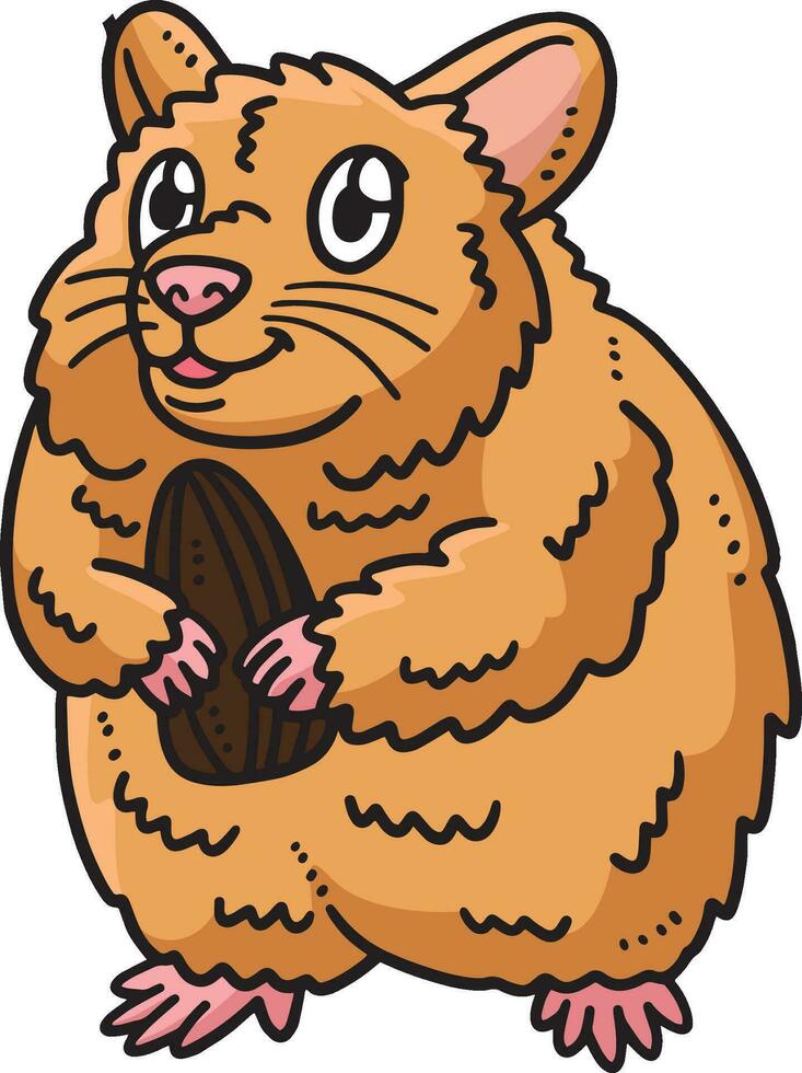 Mother Hamster Cartoon Colored Clipart vector