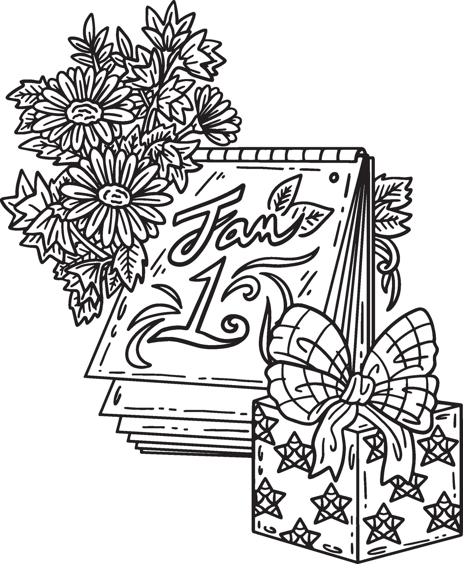 New Year Table With Gift Calendar Isolated Adults 26493138 Vector Art new-year-table-with-gift-calendar-isolated-adults-26493138-vector-art