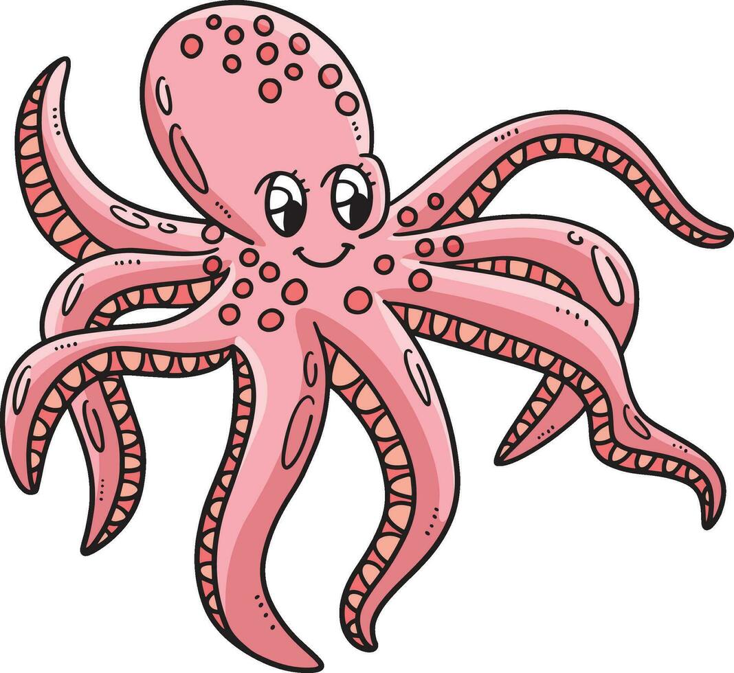 madre pulpo dibujos animados de colores clipart vector