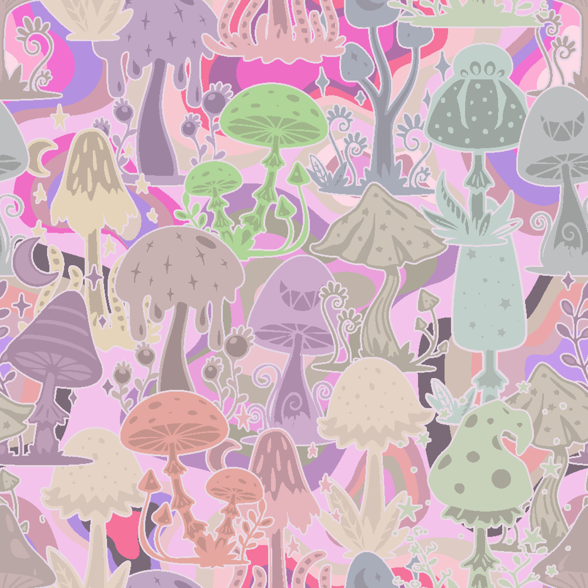 seamless colorful retro mushroom wallpaper - Vector Background 26493330