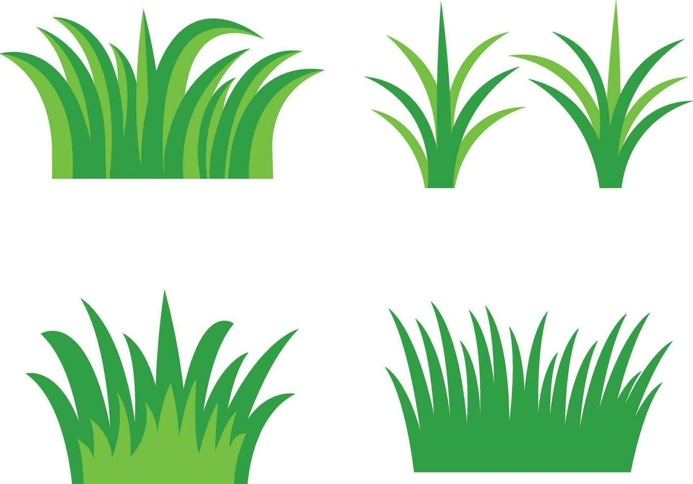 Grass Illustration, vector set for drawing pictures in flat style.For design decoration. Vector illustration