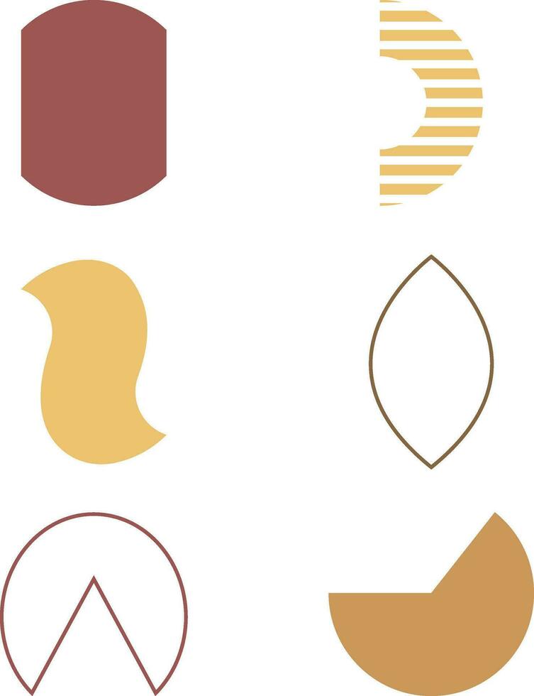 Modern Geometric. Brutal contemporary star oval spiral flower. Element design aesthetic. Bauhaus memphis design. vector