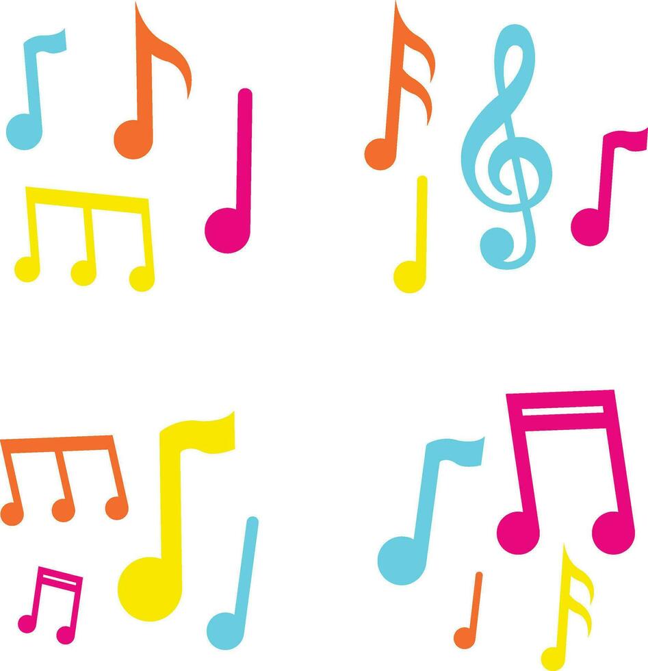 Music note, song, melody or flat vector icon for design decoration. Vector illustration