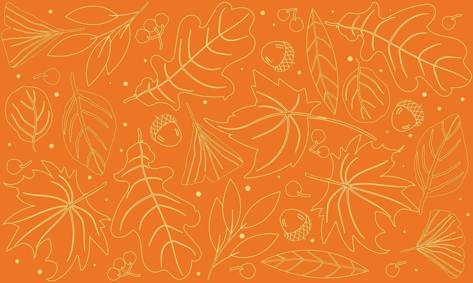 Autumn seamless pattern with different leaves vector