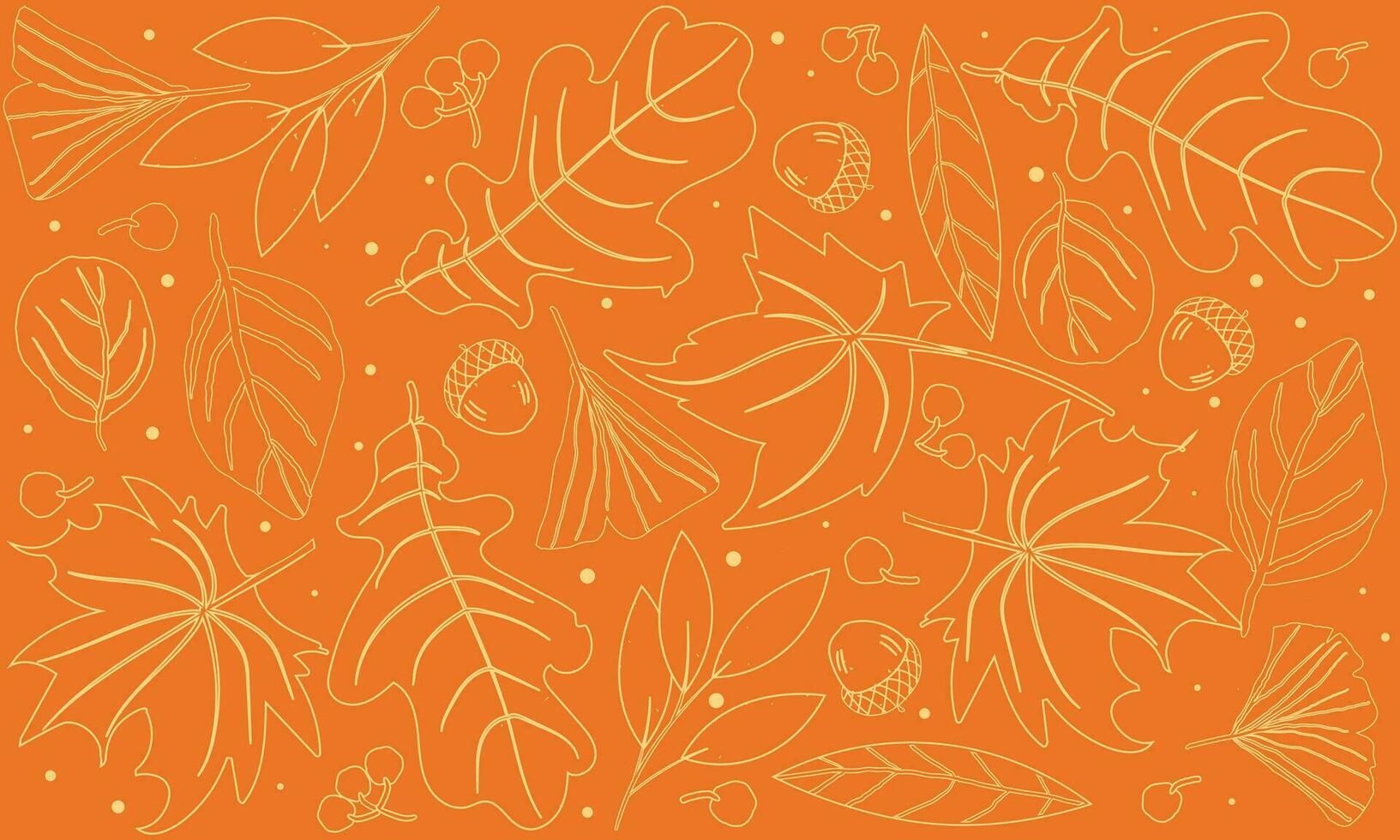 Autumn seamless pattern with different leaves vector