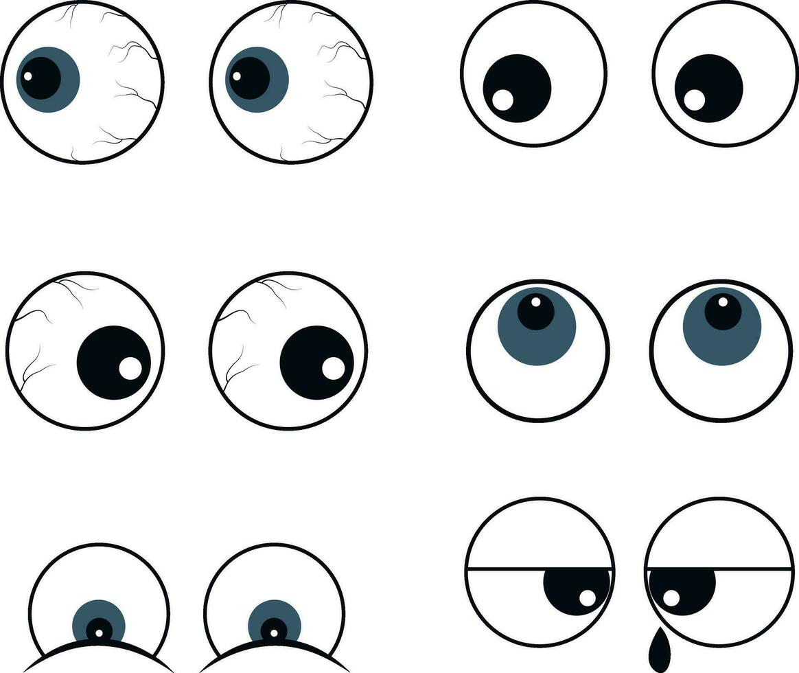 Pop Up Eyes Set. For design decoration. Vector illustration.