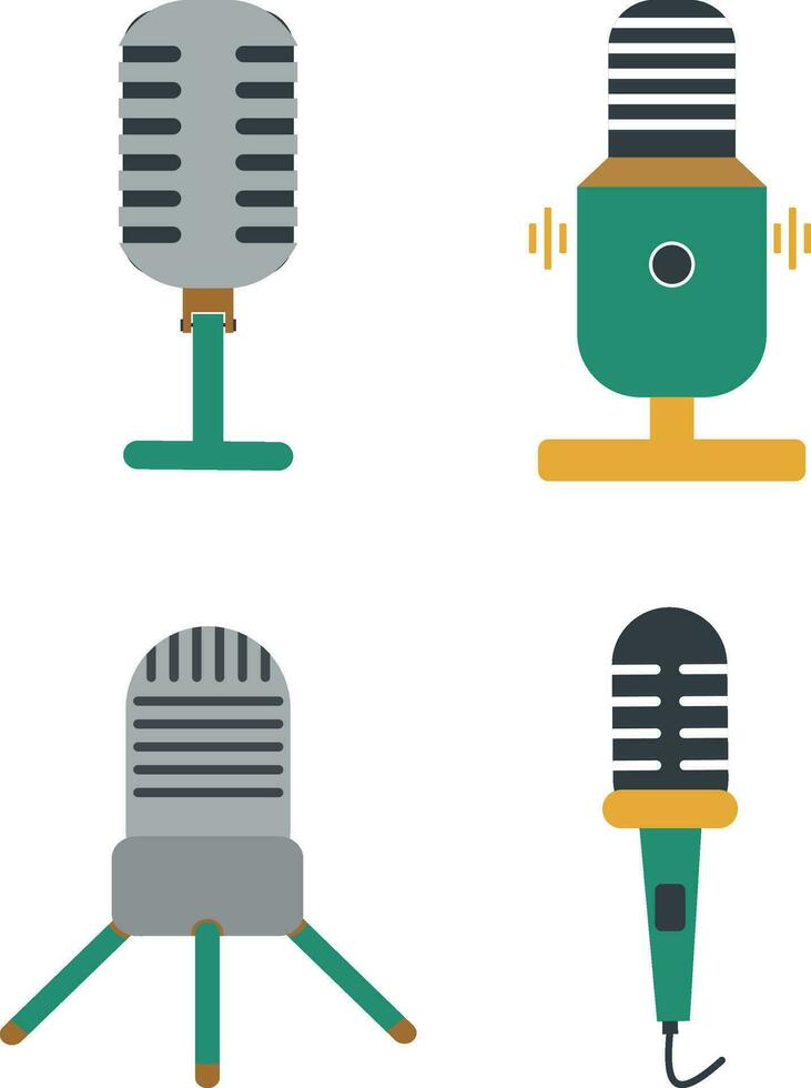 Podcast Microphone Illustration. Web design icon. Sound vector icon, Record. Microphone - Studio Symbol recording. Vector illustration