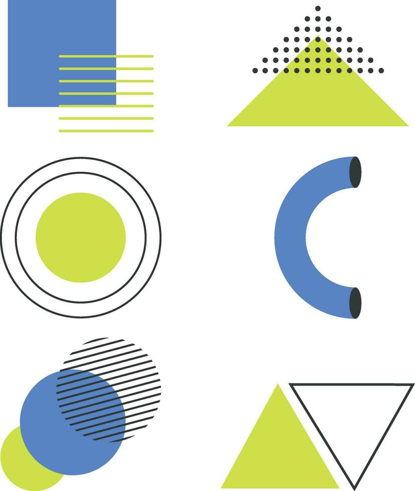Memphis Geometric. Memphis design, retro element for design decoration. Trendy collection  vector geometric shapes.