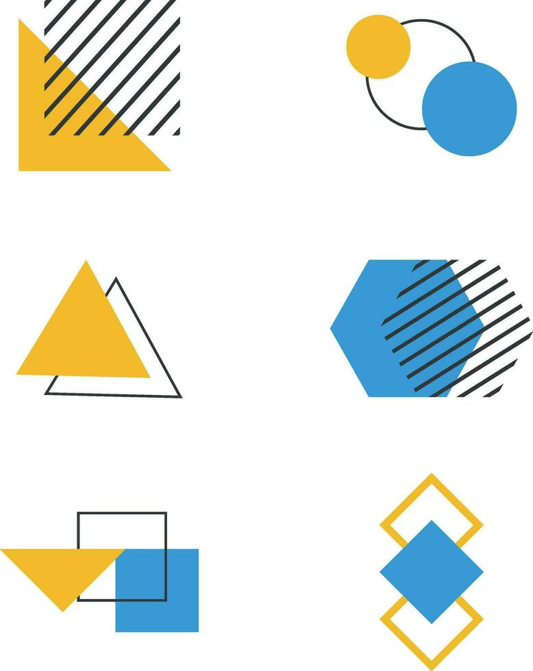Geometric Background. Modern grid flyer with geometric shapes, geometric graphics and abstract background vector set. Vector illustration
