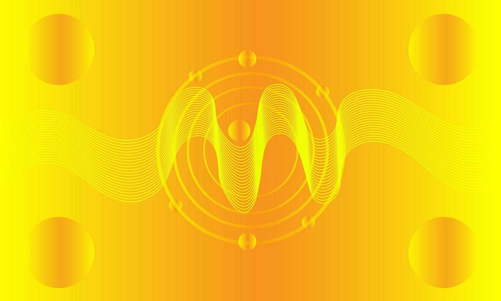 3D Vector abstract  wave geometric background wallpaper round and yellow orange gradient color