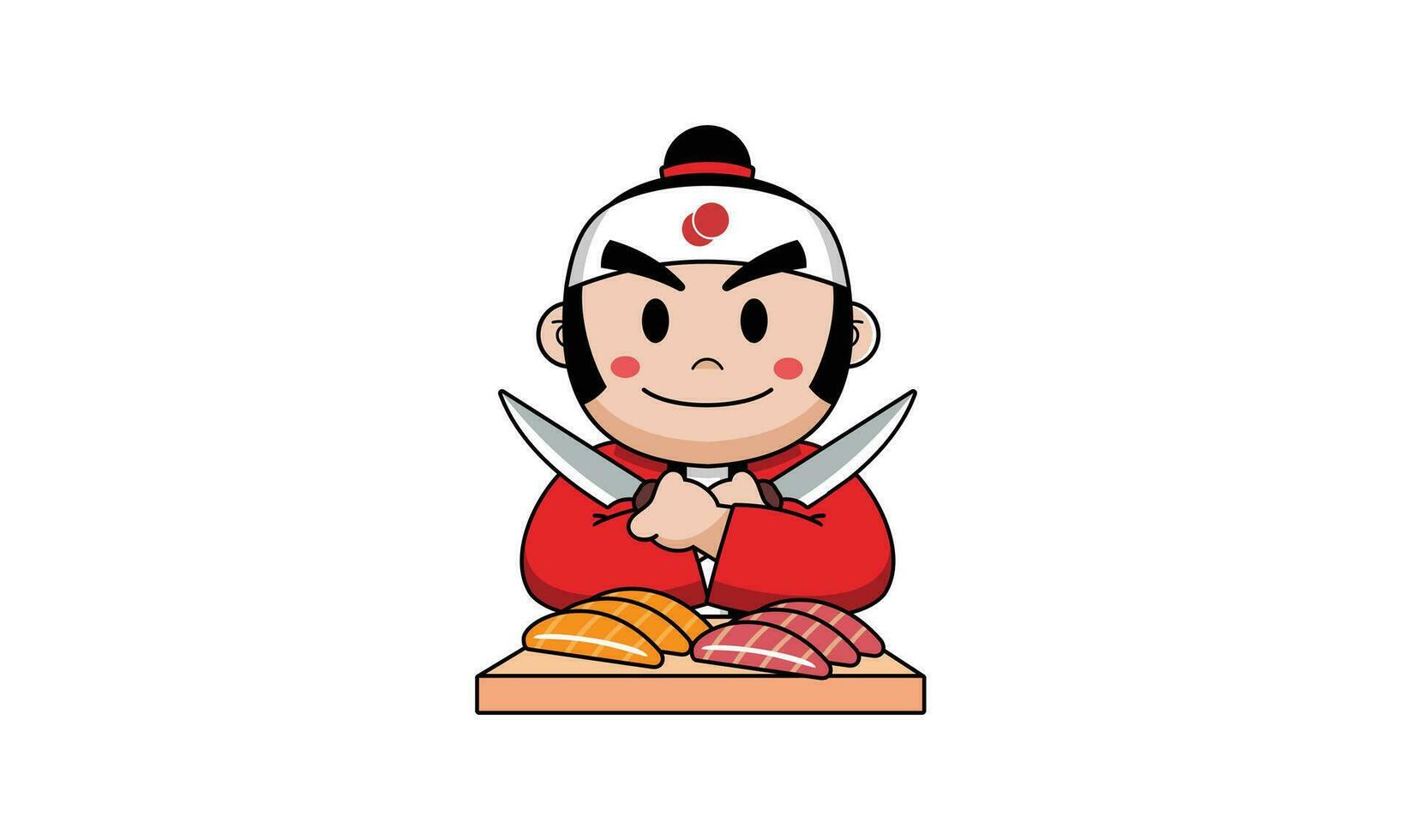 japanese sushi food mascot design vector