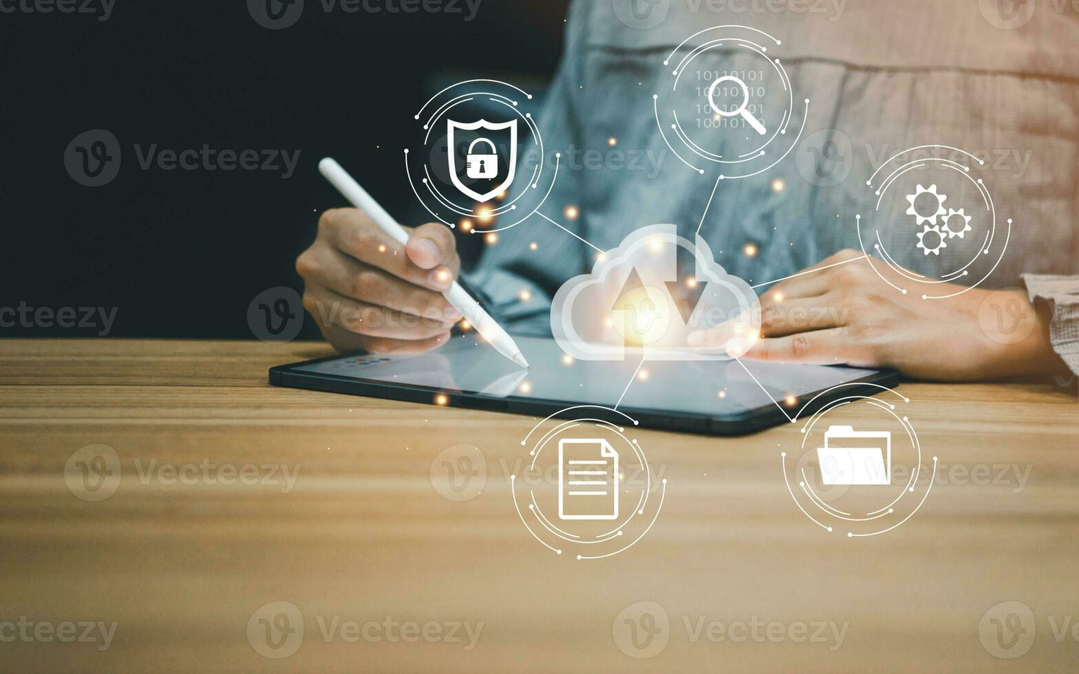 Global Internet connection. Database storage cloud, Business global internet connection application technology, digital marketing, and Financial. photo