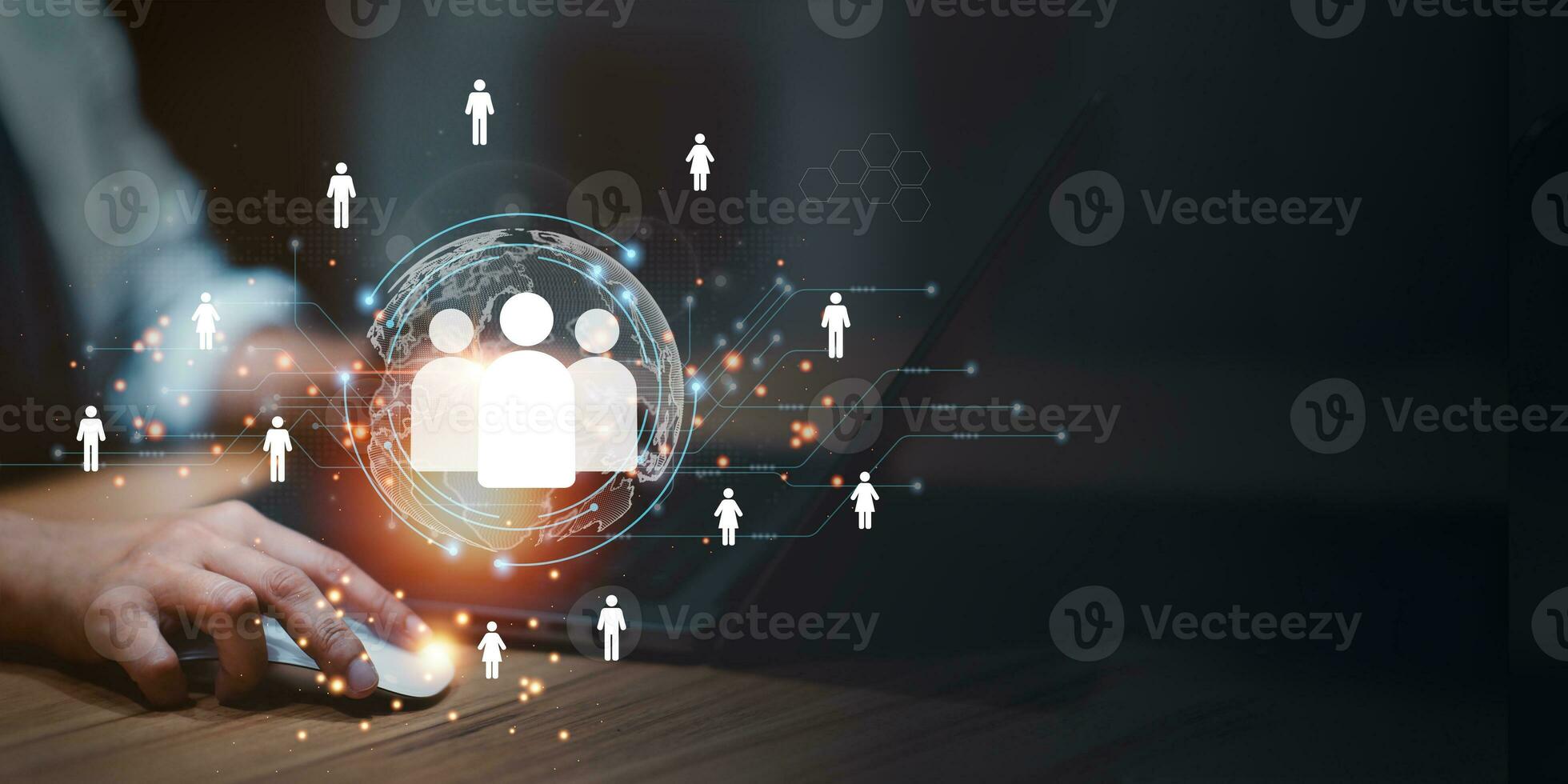 Human resources management recruitment employment headhunting concept. Recruitment Team Staff for management Business concept. Relationship Management, with a global structure of Human Resources. photo