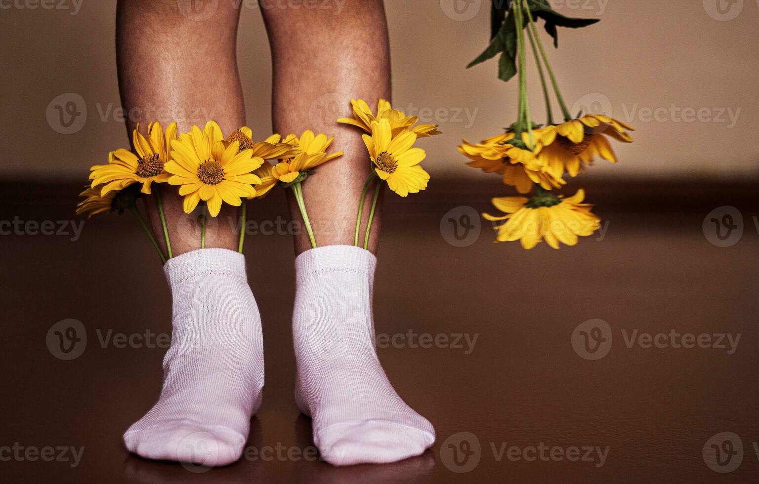 summer and flowers in socks photo