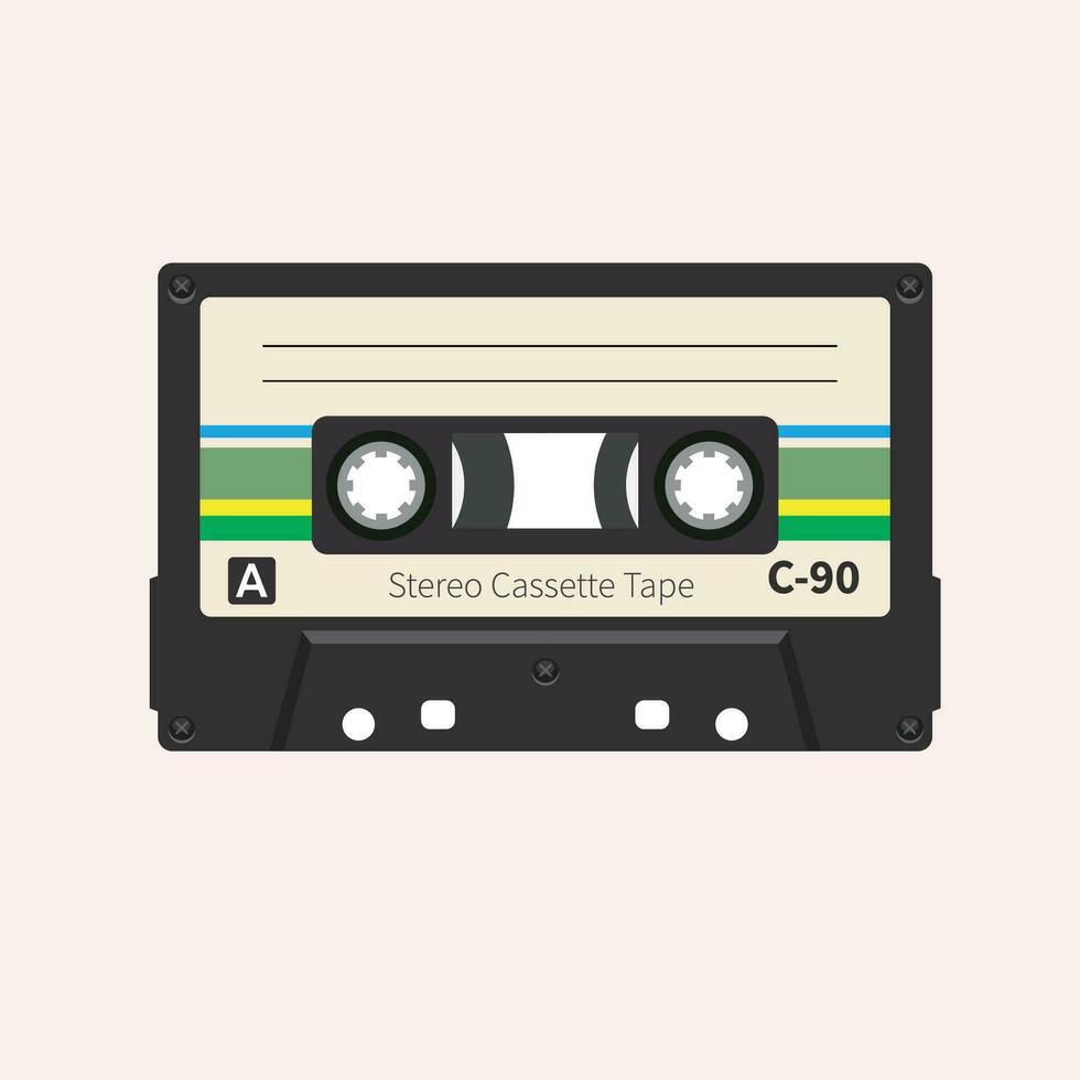 colorful Retro audio tape cassette vector