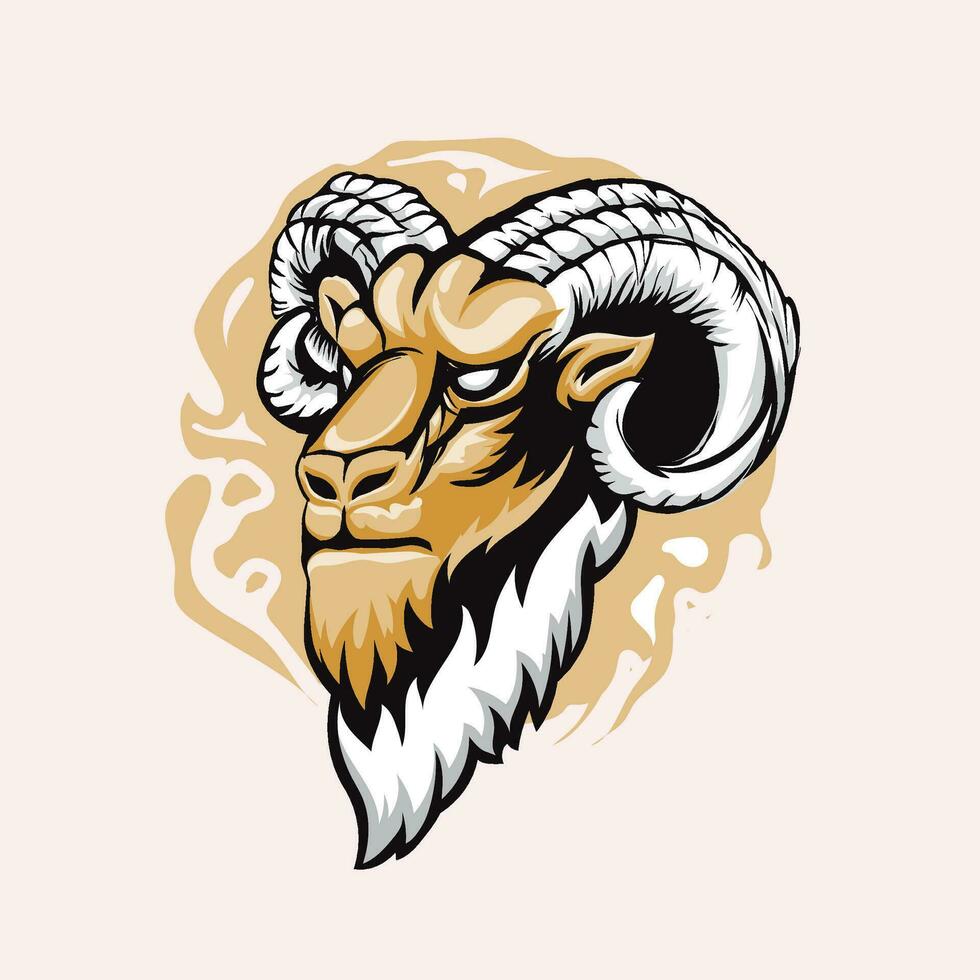 heads of ram mascot vector