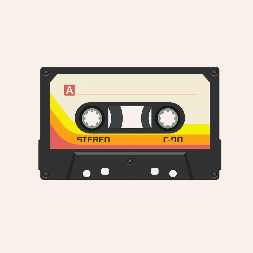 colorful Retro audio tape cassette vector