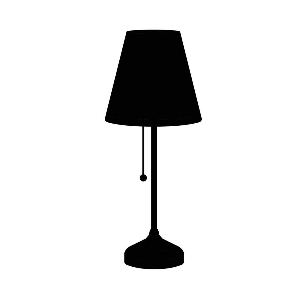 Table Lamp Silhouette. Black and White Icon Design Elements on Isolated White Background vector