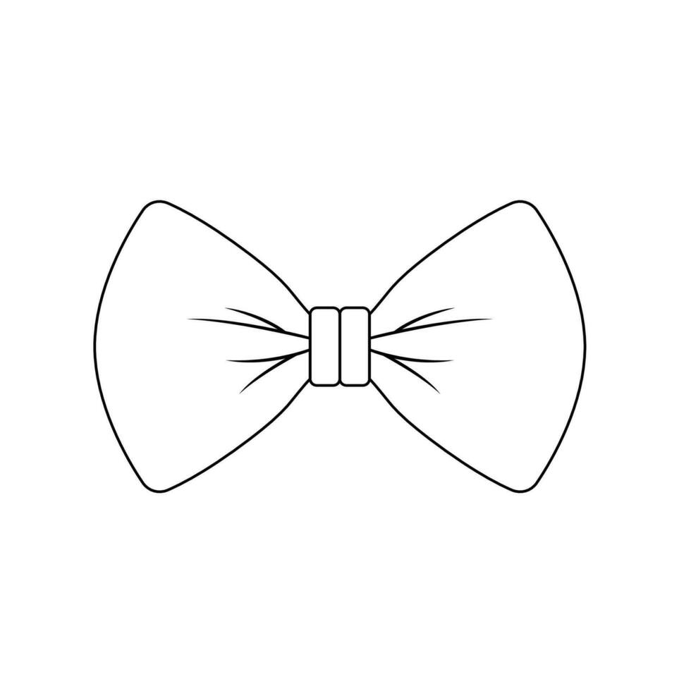 Bow Tie Outline Icon Illustration on White Background vector
