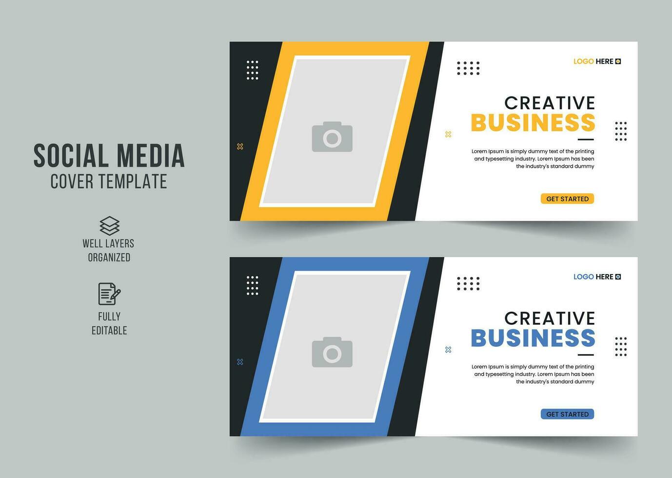 Digital marketing agency social media cover template, web banner template, corporate banner, header, webinar banner design. Editable web Banner Template vector