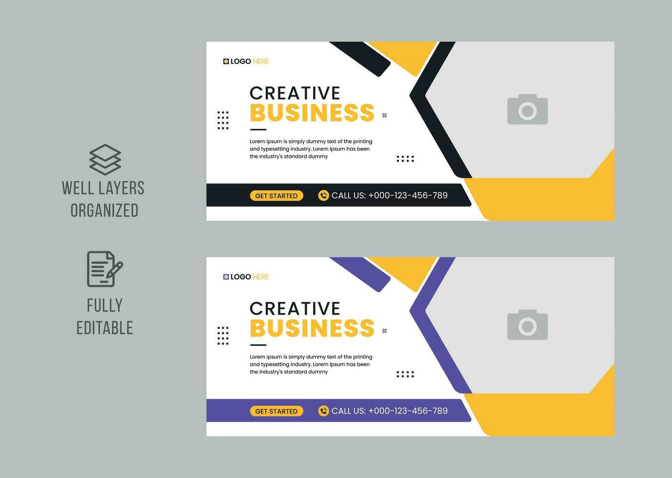 Digital marketing agency social media cover template, web banner template, corporate banner, header, webinar banner design. Editable web Banner Template vector