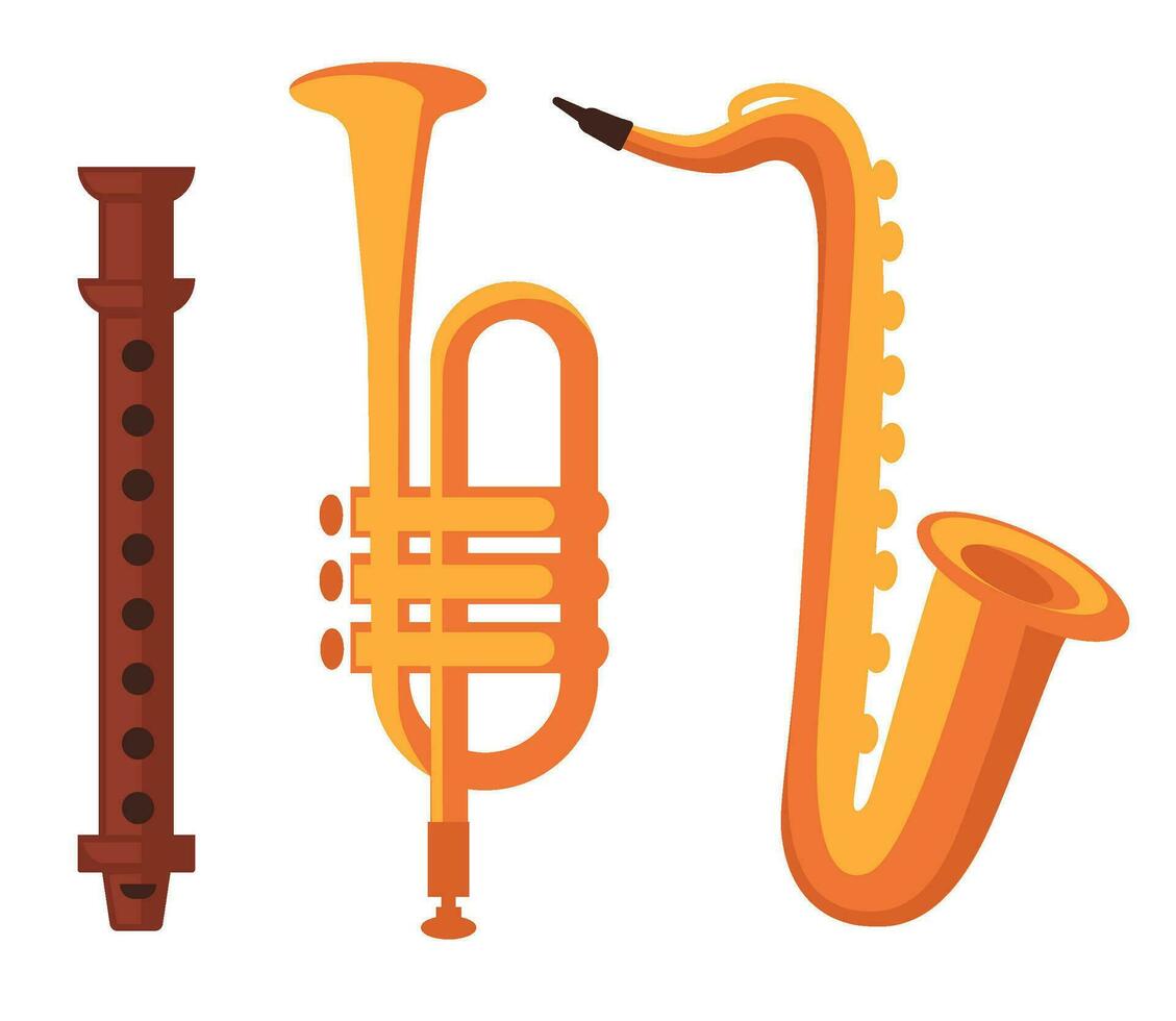 Wind musical instrument for concert or orchestra vector