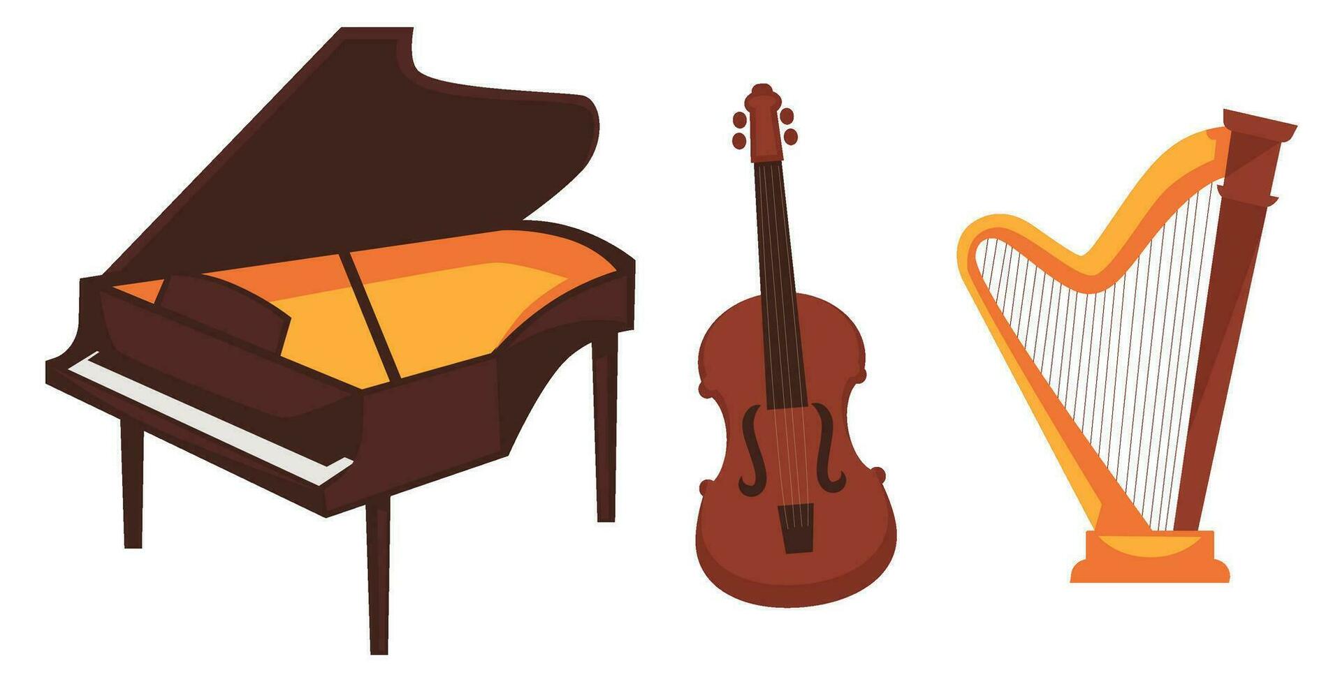 Classic music intruments for concert or orchestra vector