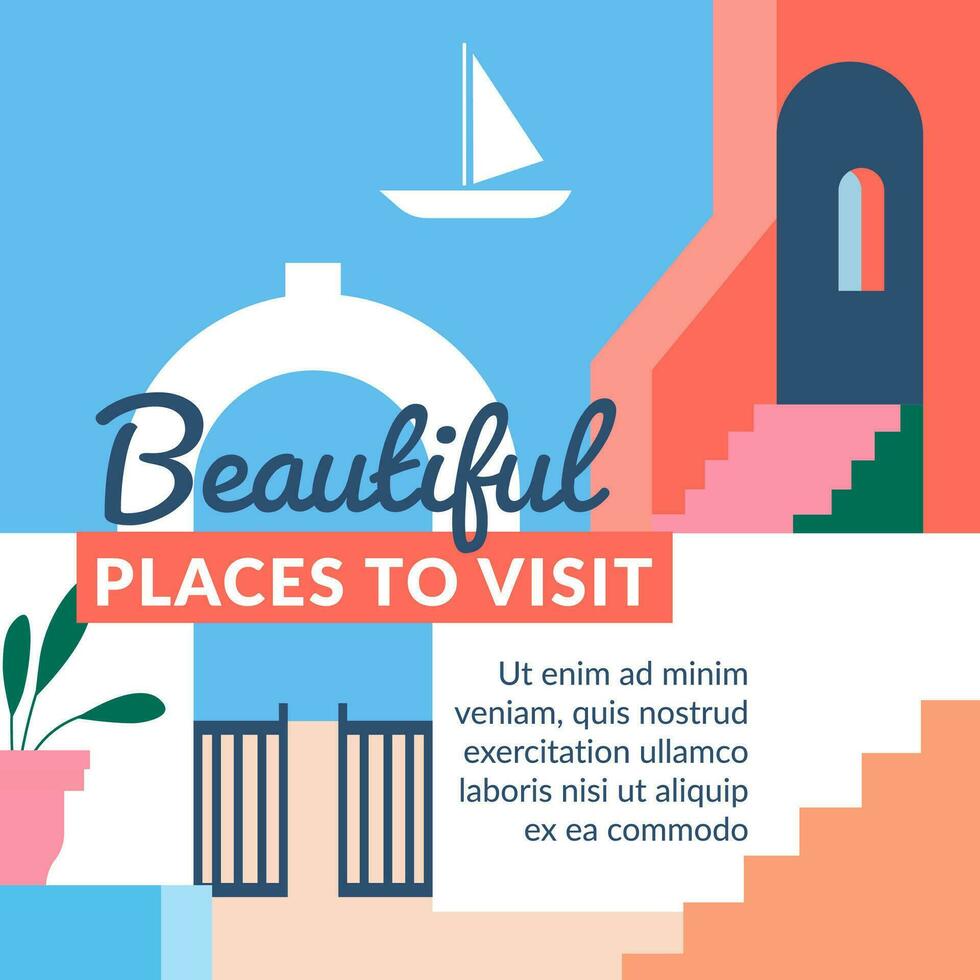 Beautiful place to visit, traveling and holiday vector