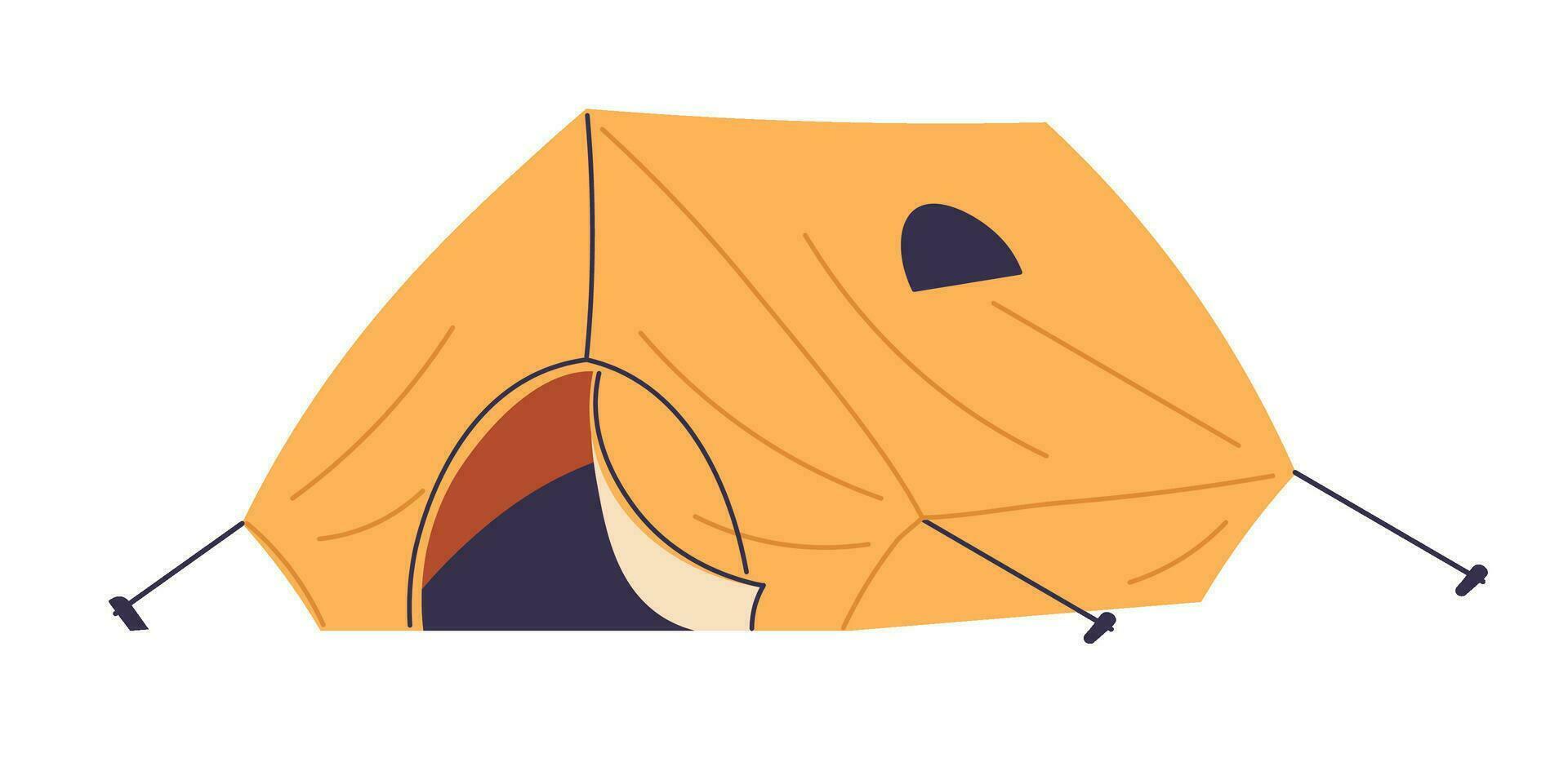 Tent for camping and traveling, summer vacation vector