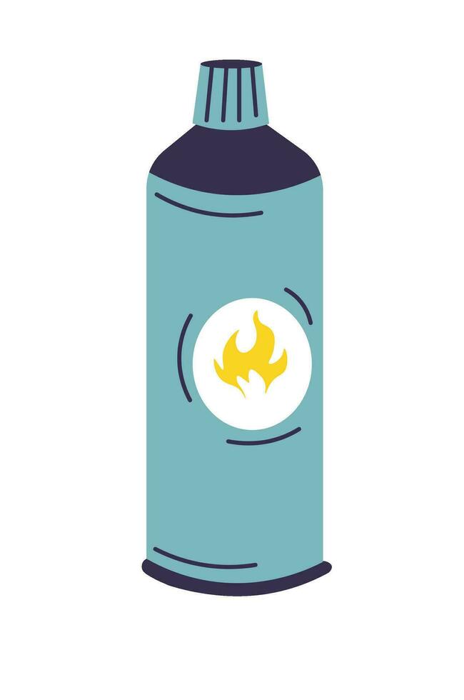 Flammble substance in bottle, starting fire quickly vector