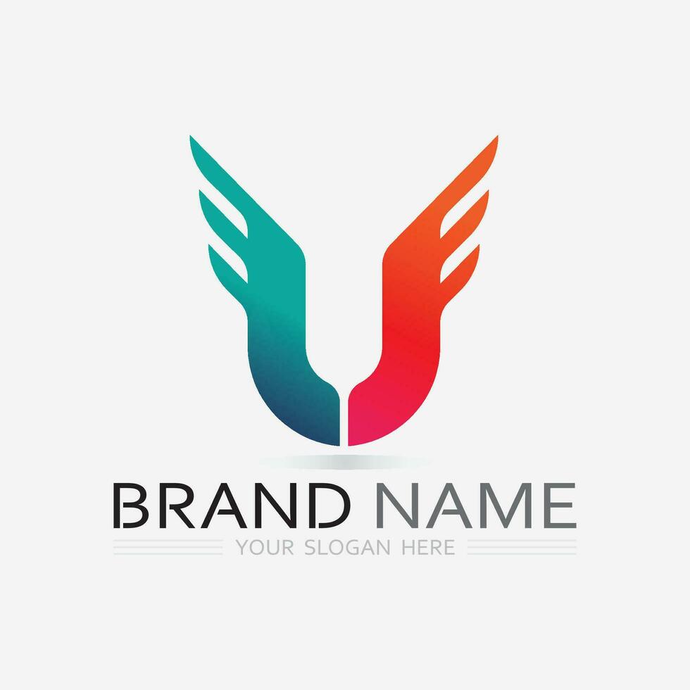 Initial letter U logo business and design icon vector