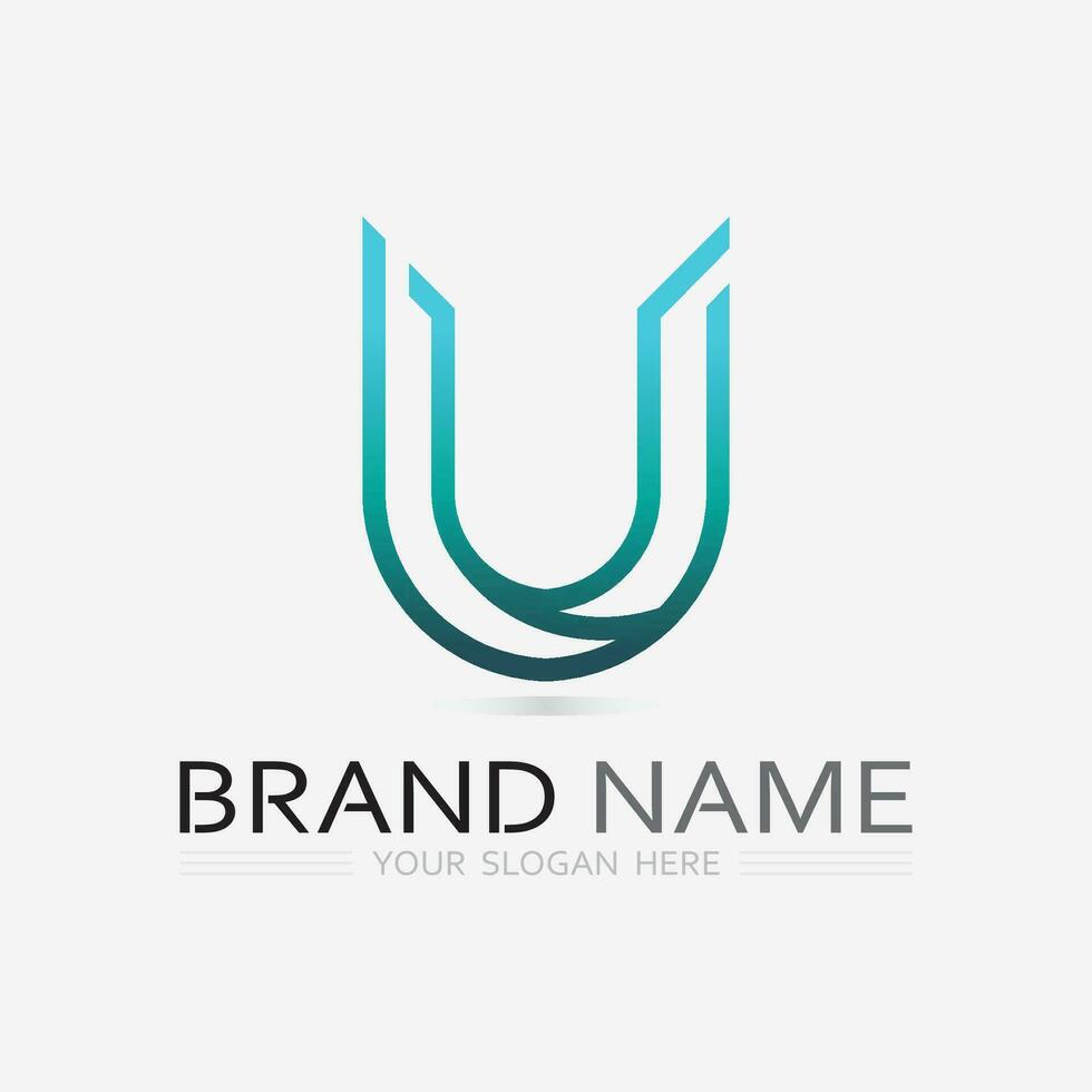 Initial letter U logo business and design icon vector