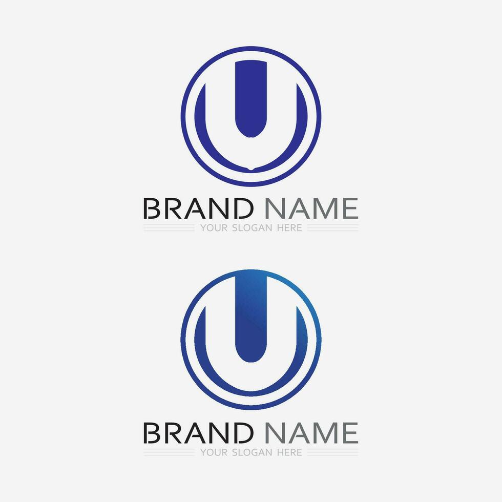 Initial letter U logo business and design icon vector