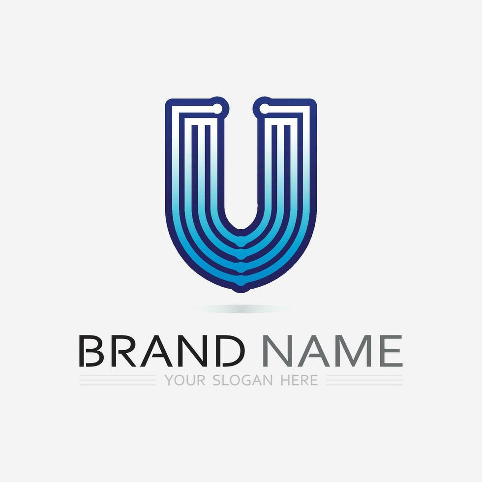 Initial letter U logo business and design icon vector