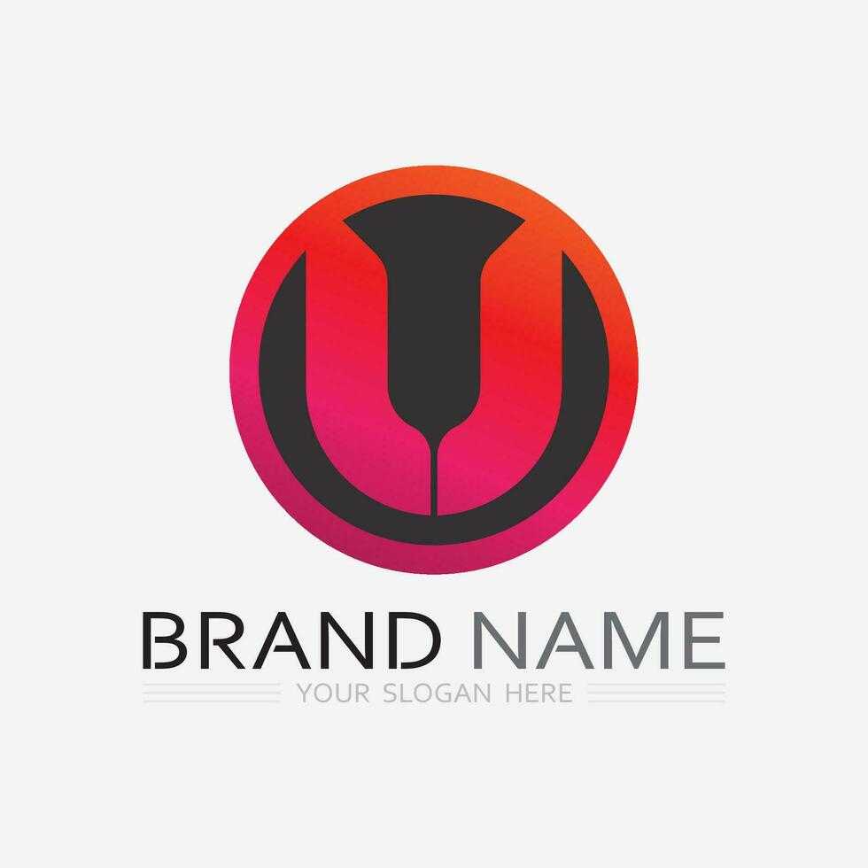 Initial letter U logo business and design icon vector