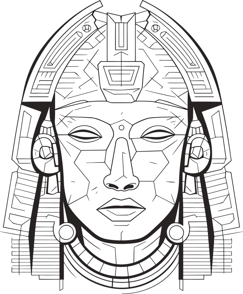 maya head in black and white ai generative png