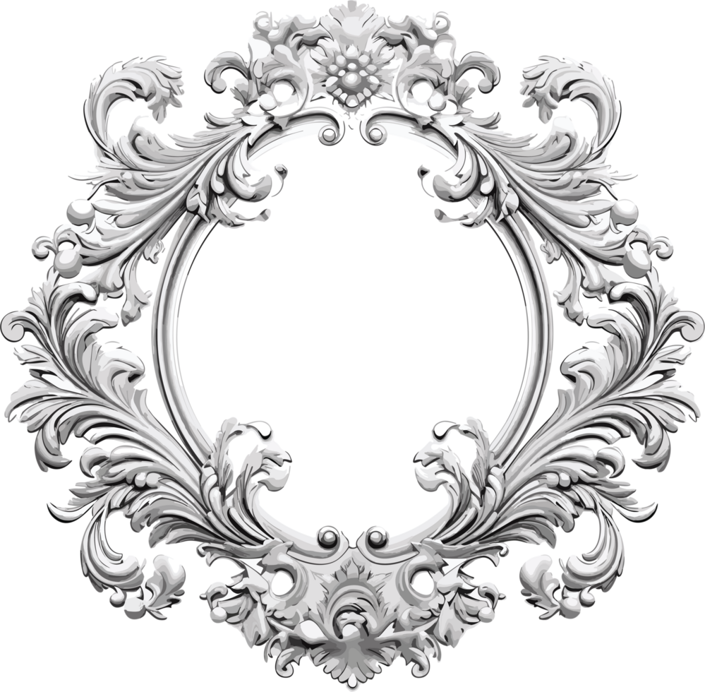 vintage vector frame in victorian style AI Generative 26494580 PNG