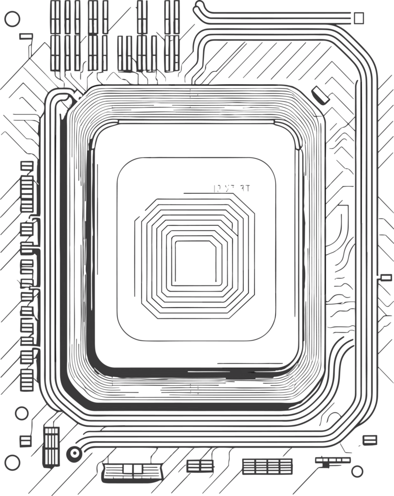 Computer Chip Vector Art, Icons, and Graphics AI Generative png