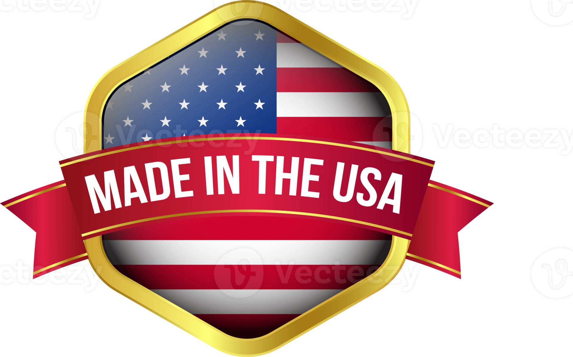 3D Realistic Glossy Made In USA Badge, Made In The United States, Made In The USA emblem