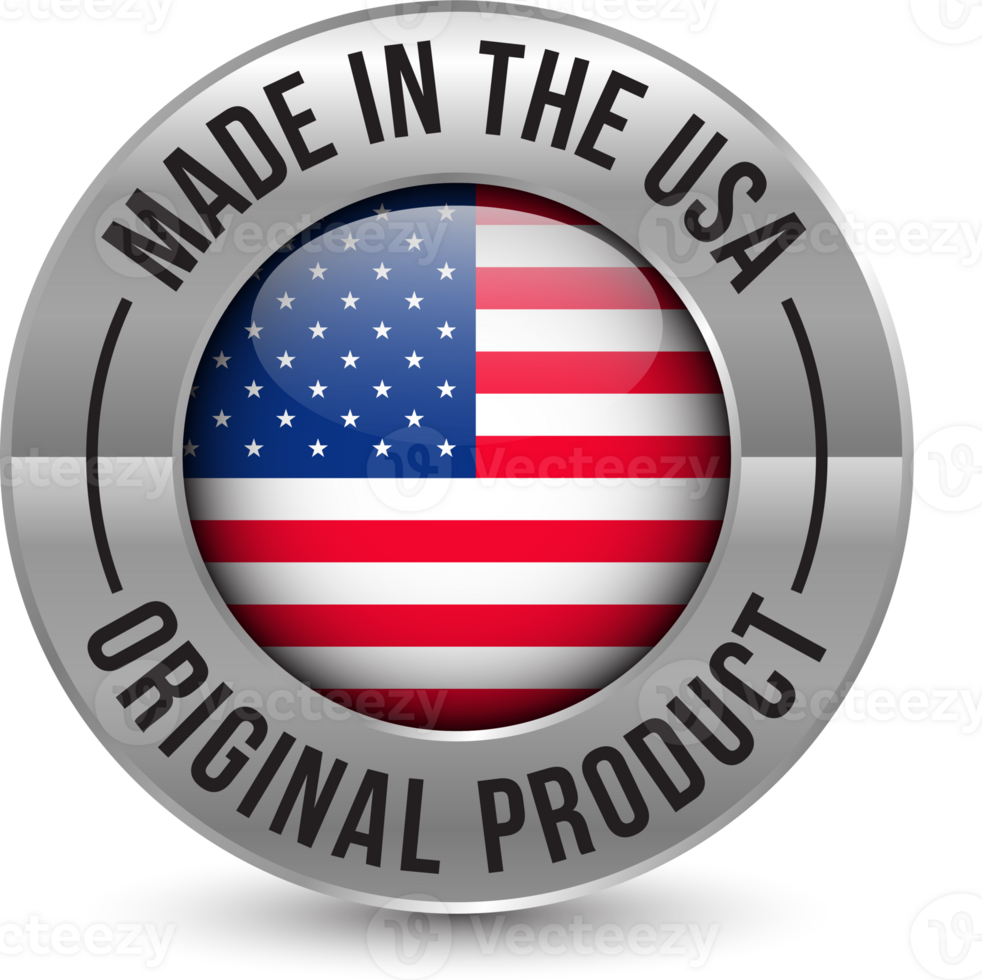 3d realistisk glansig tillverkad i USA bricka, tillverkad i de förenad stater, tillverkad i de USA emblem, amerikan flagga, tillverkad i USA täta, tillverkad i USA märka, ikoner, original- produkt, transparent png