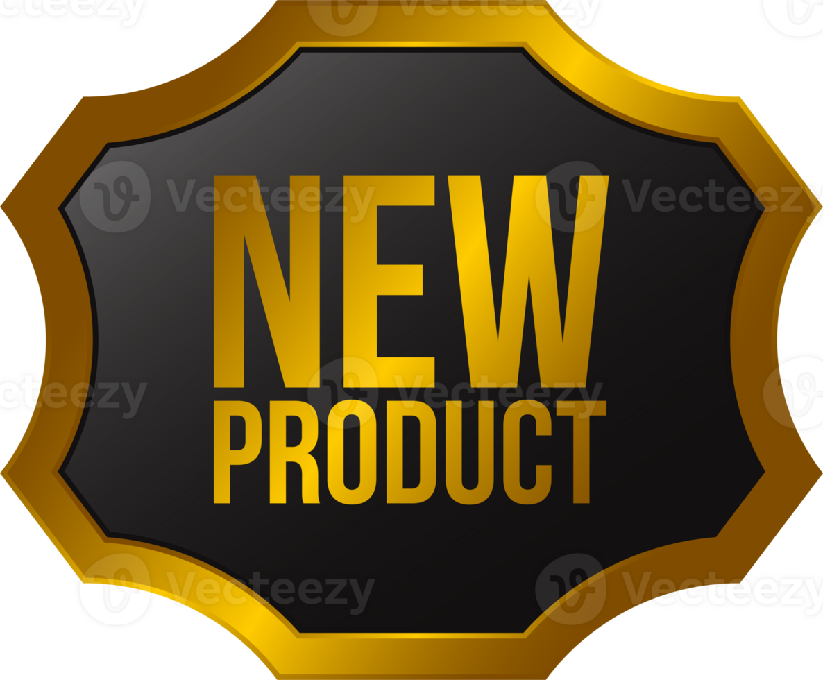 Glossy New Product Label, New Products Icon, New Product Banner, 3D Realistic Business Badge Design, Arrival Goods Rubber Stamp png