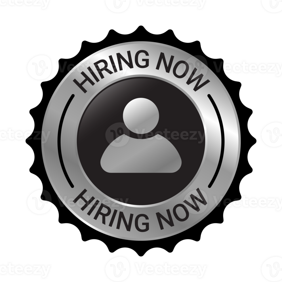 We Are Hiring Now Label, Badge, Rubber Stamp, Hiring Now Emblem, Glossy 3D Realistic Badge png